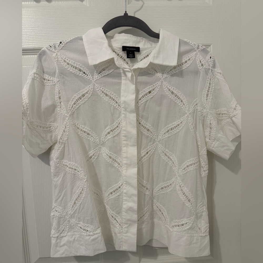 Halogen Cropped Button-down Shirt